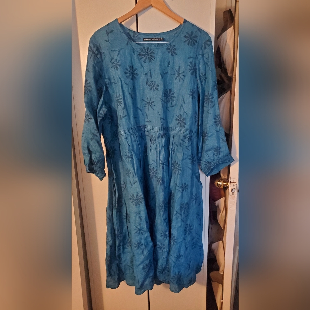 Gudrun Sjoden Leia Linen Dress in Indigo